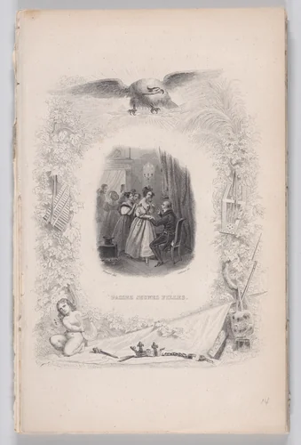 Passing Young Girls, from "The Songs of Béranger" by Achille Désiré Lefèvre, print, 1829
