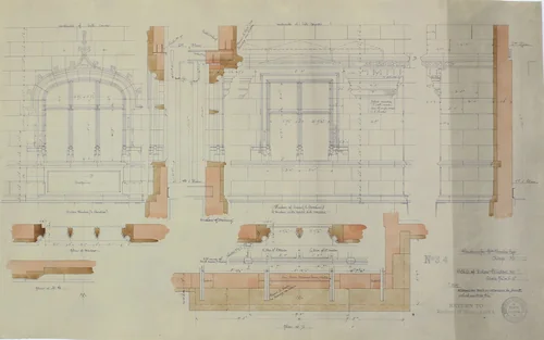 William Borden Esq. House, Chicago, Illinois, Detail by Richard Morris Hunt, drawing, 1886