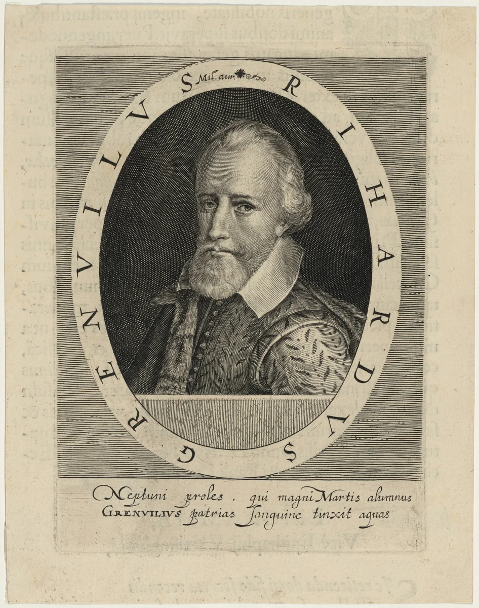 Sir Richard Grenville, Naval Commander by Willem de Passe, print, 1620