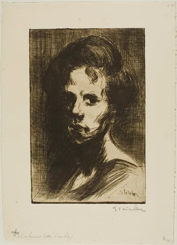 Head of a Woman, plate I by Théophile Alexandre Steinlen, print, 1898