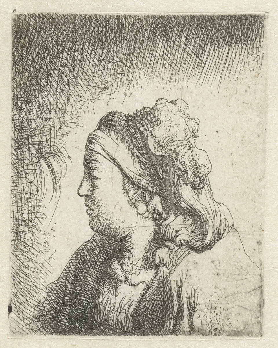 Borstbeeld van een jonge vrouw by Jan Lievens, print, 1625-1674