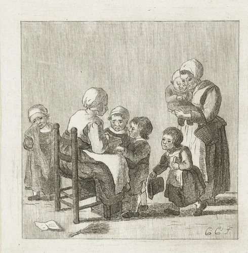 Schoolklas by Pieter de Mare, print, 1779