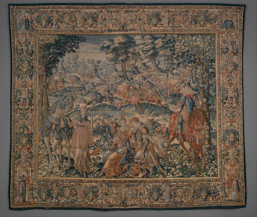 The Liberation of Oriane from a set of Amadis of Gaul by Karel van Mander, textile, 1585-1600