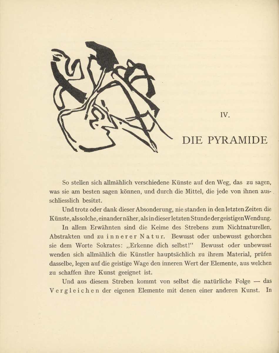 Vignette for "Pyramid" (Vignette next to "Pyramide") (headpiece, page 32) from Über das Geistige in der Kunst (Concerning the Spiritual in Art) by Wassily Kandinsky, illustrated book, 1911