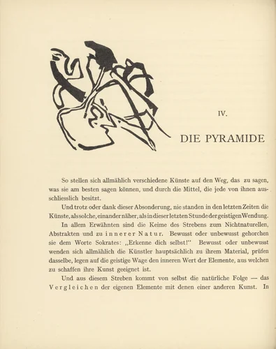 Vignette for "Pyramid" (Vignette next to "Pyramide") (headpiece, page 32) from Über das Geistige in der Kunst (Concerning the Spiritual in Art) by Wassily Kandinsky, illustrated book, 1911