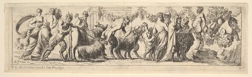 Bacchanal by Pierre Brebiette, print, 1615-1642