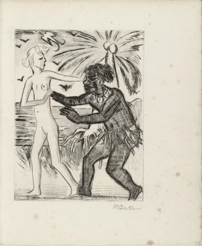 Plate (facing page 12) from Yali und sein weisses Weib (Yali and His White Wife) by Max Pechstein, illustrated book, 1923
