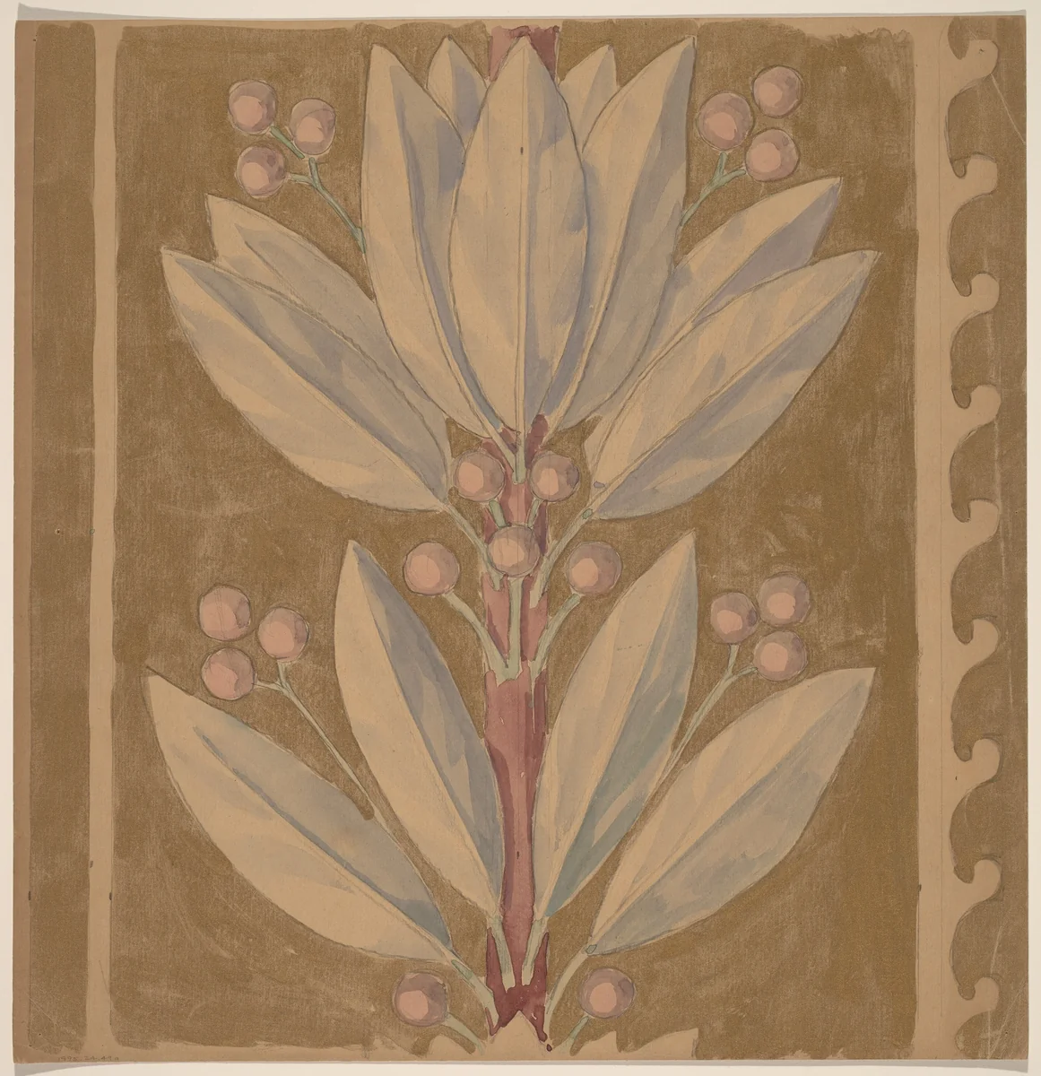 Study for a Border Design [recto] by Charles Sprague Pearce, drawing, 1890-1897