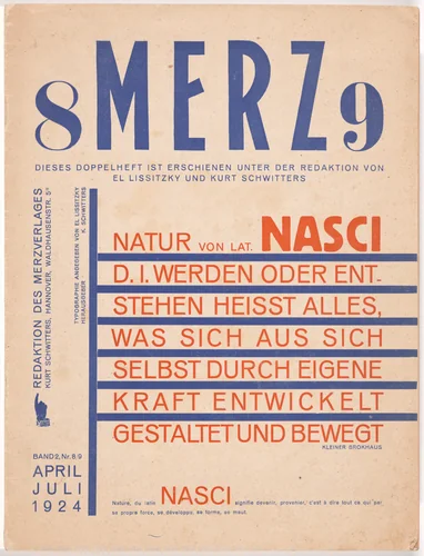 Merz no. 8/9: Nature (Nasci) by Kurt Schwitters, El Lissitzky, design, 1924