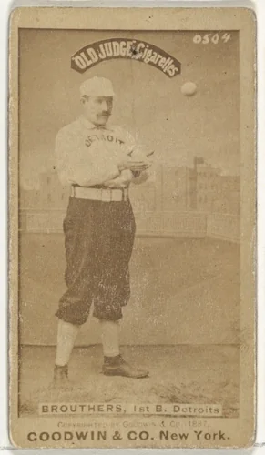 Dennis Joseph "Dan" Brouthers, 1st Base, Detroit Wolverines, from the Old Judge series (N172) for Old Judge Cigarettes by Goodwin & Company, photograph, 1887