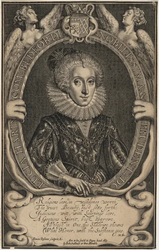 Lucia Harrington, Countess of Bedford by Simon van de Passe, print, 1595-1647