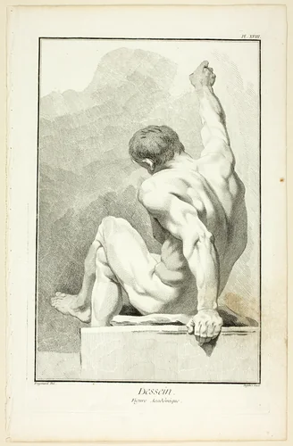 Design: Academic Figure, from Encyclopédie by Jean Honoré Fragonard, print, 1762-1777