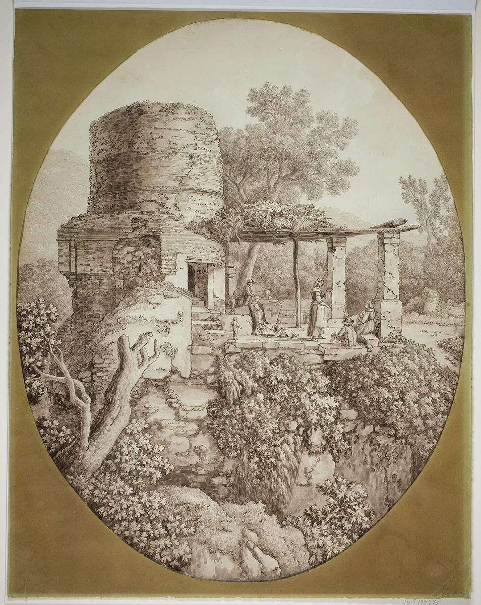 Group of People on a Terrace by Jacob Philipp Hackert, print, 1797