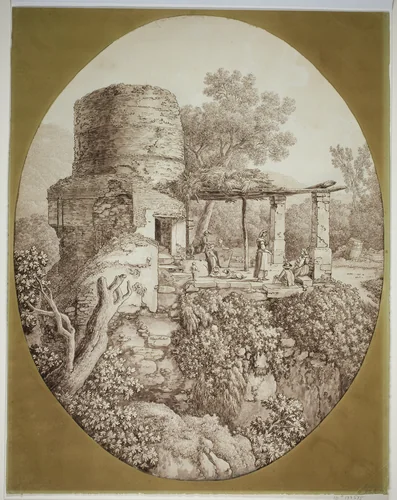 Group of People on a Terrace by Jacob Philipp Hackert, print, 1797