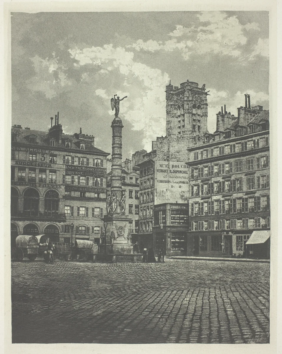Paris, Place de Châtelet by Charles Nègre, print, 1854-1855