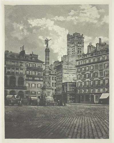 Paris, Place de Châtelet by Charles Nègre, print, 1854-1855