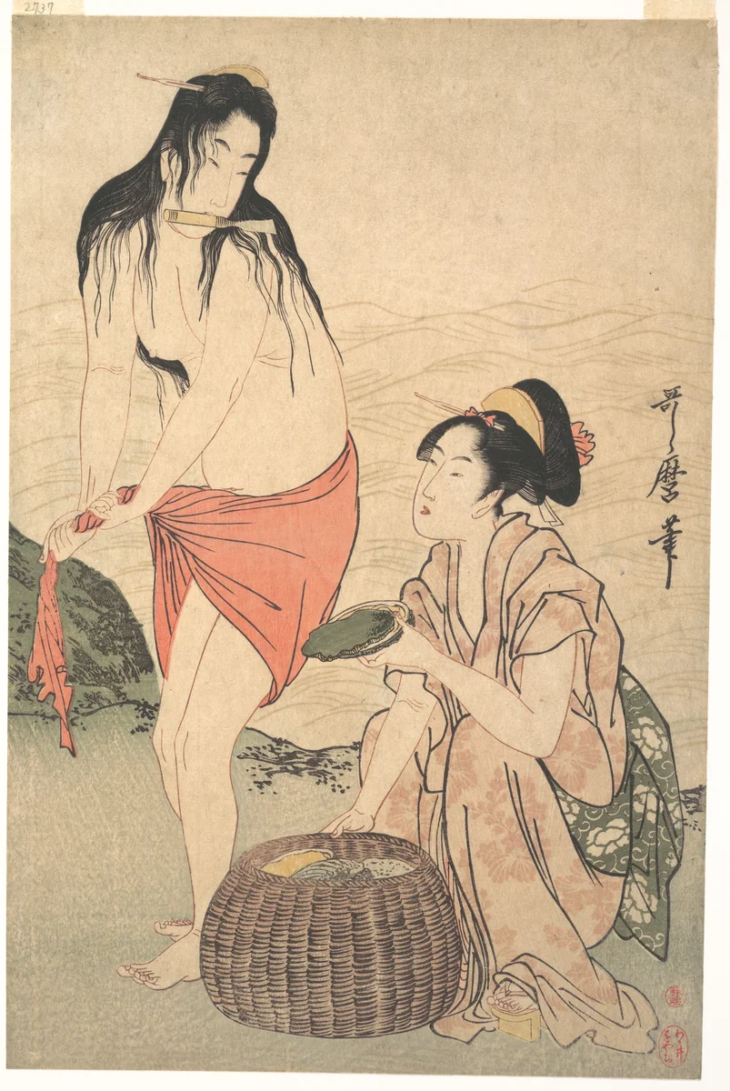 Abalone Divers by Kitagawa Utamaro (喜多川歌麿), print, 1788