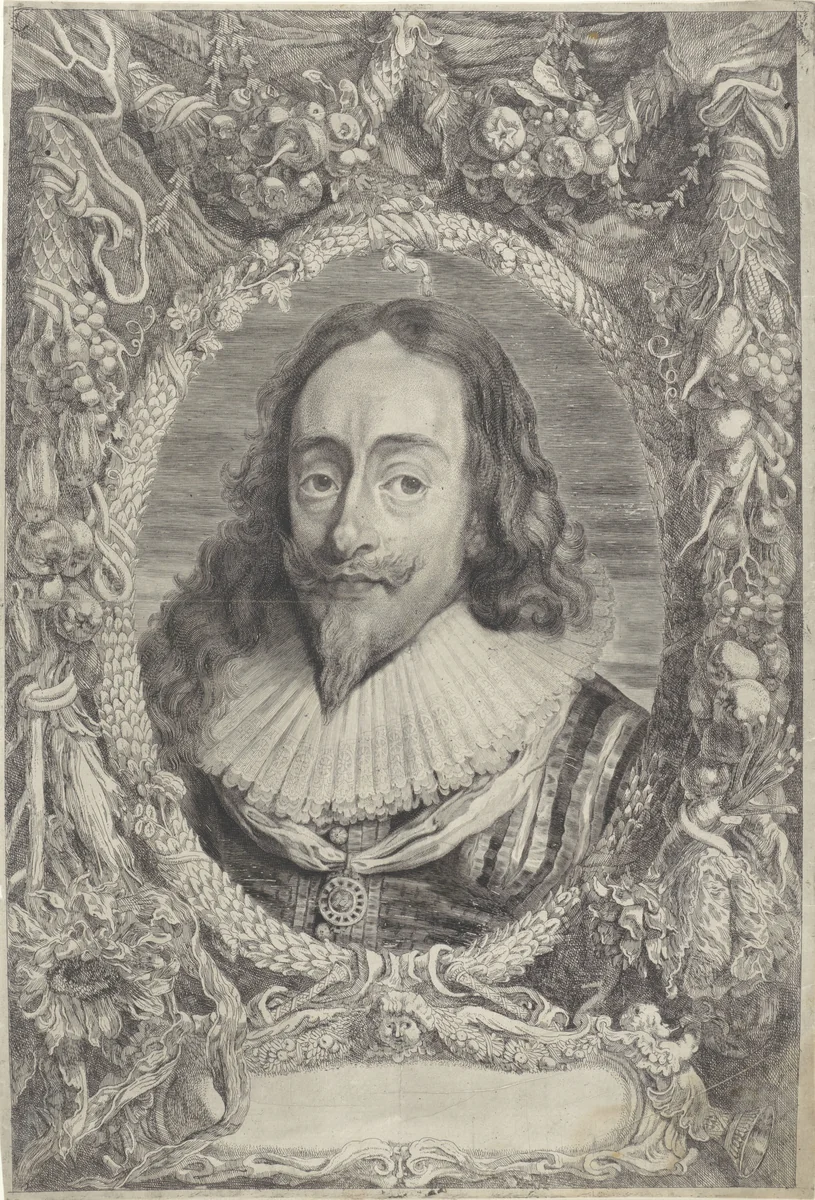 Portret van Karel I, koning van Engeland by Jonas Suyderhoef, print, 1644-1650