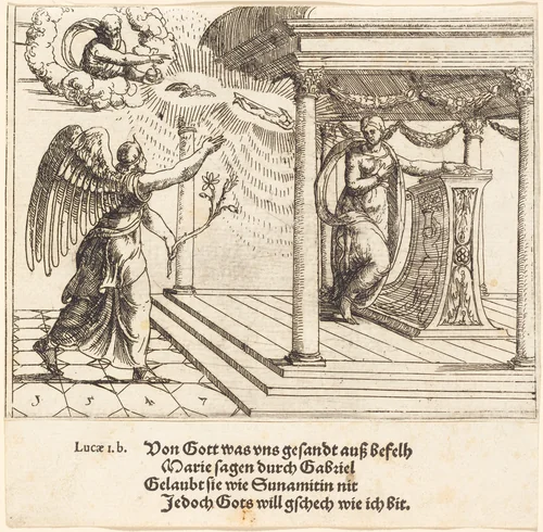 The Annunciation by Augustin Hirschvogel, print, 1547