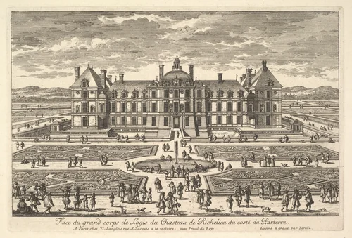 Face du grand corps de Logis du Château de Richelieu du côté du Parterre by Adam Perelle, print, 1640-1695