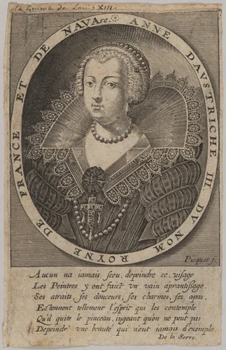 Anne of Austria, Wife of Louis XIII by Jean Picquet, print, 1620-1650