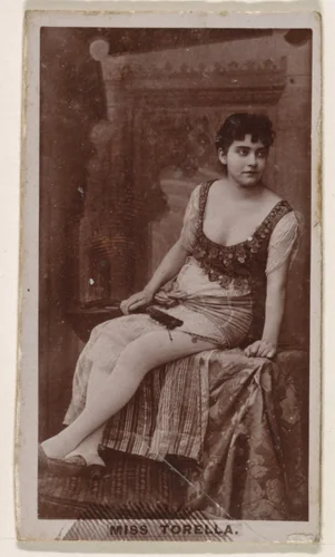 Miss Torella, from the Actresses series (N245) issued by Kinney Brothers to promote Sweet Caporal Cigarettes by Kinney Brothers Tobacco Company, photograph, 1890