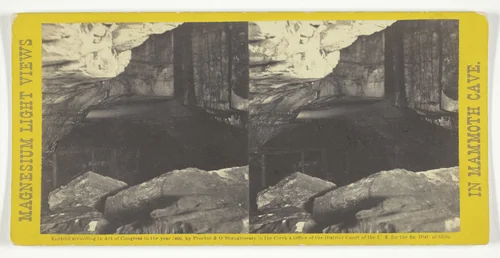 "Bottomless Pit" and "Bridge of Sighs", No. 19 from the series "Mammoth Cave Views" by Chas Waldack, photograph, 1866