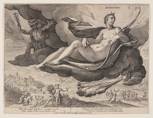 Zephyrus, from The Winds by Crispijn van de Passe I, print, 1603