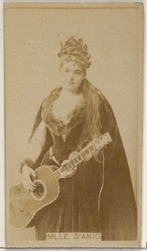 Mlle. D' Anjo, from the Actors and Actresses series (N45, Type 8) for Virginia Brights Cigarettes by Allen & Ginter, photograph, 1885-1891