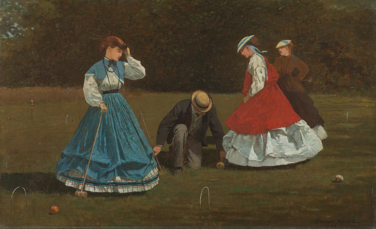 Croquet Scene by Winslow Homer, painting, 1866