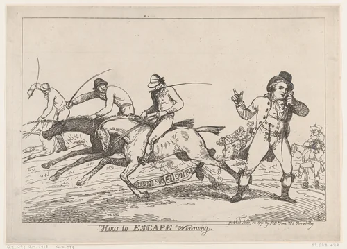 How to Escape Winning by Thomas Rowlandson, print, 1791