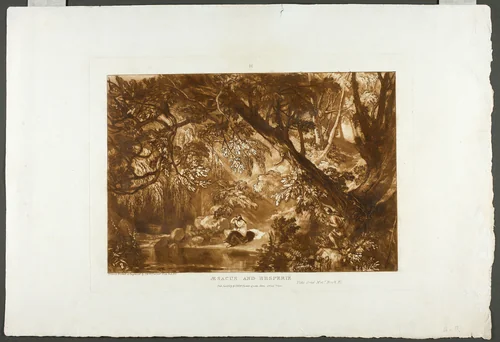 Aesacus and Hesperie, plate 66 from Liber Studiorum by Joseph Mallord William Turner, print, 1819