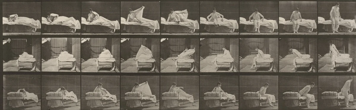 Plate Number 265. Getting out of bed by Eadweard Muybridge, photograph, 1887