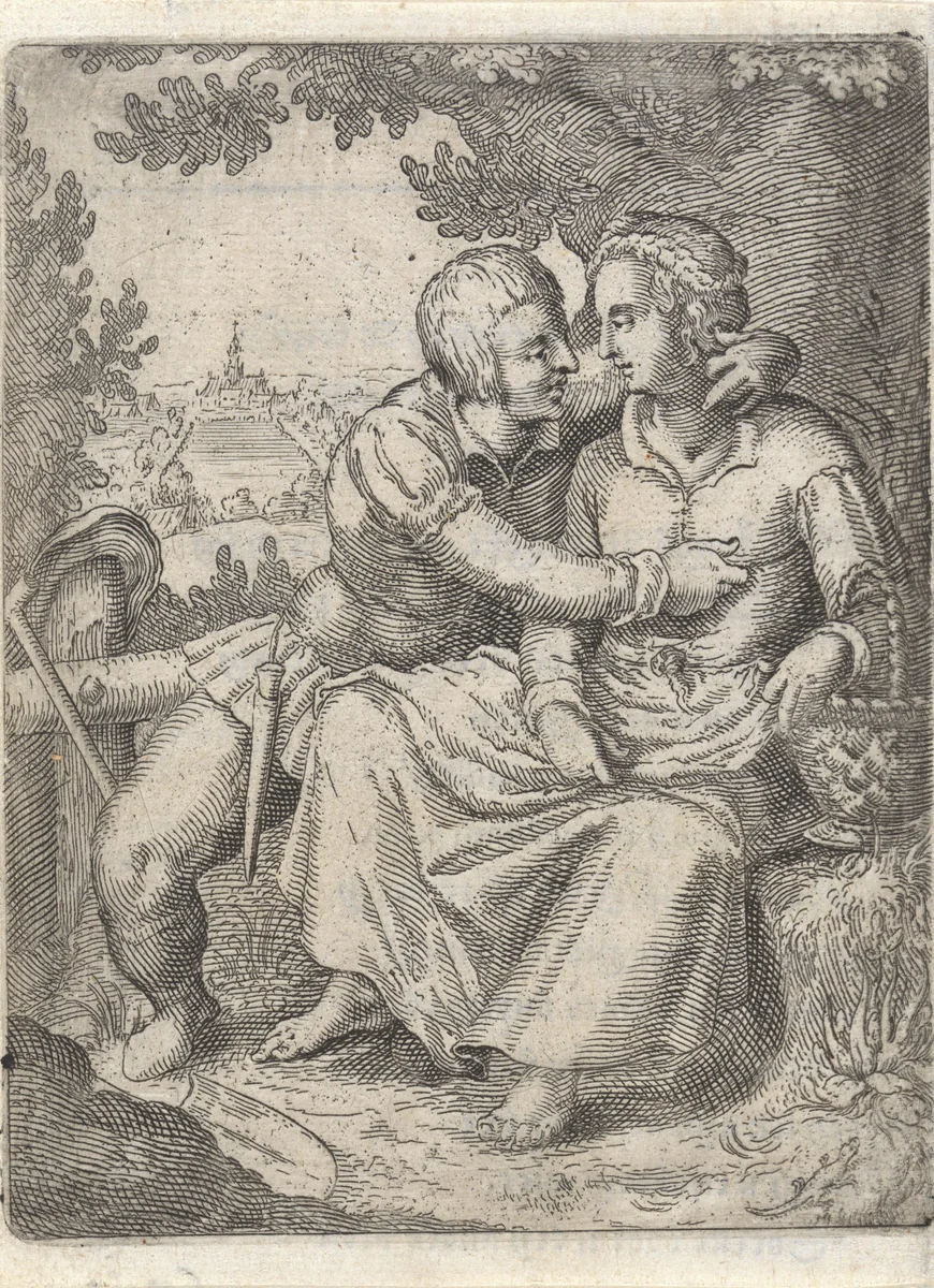 Liefdespaar by anonymous, print, 1607