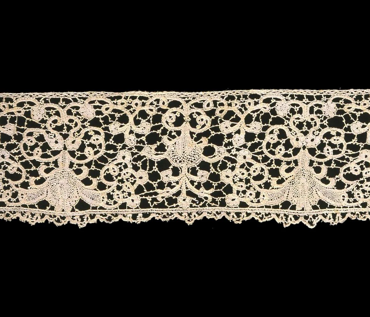 Border by Belgium, Flanders, textile, 1675-1700