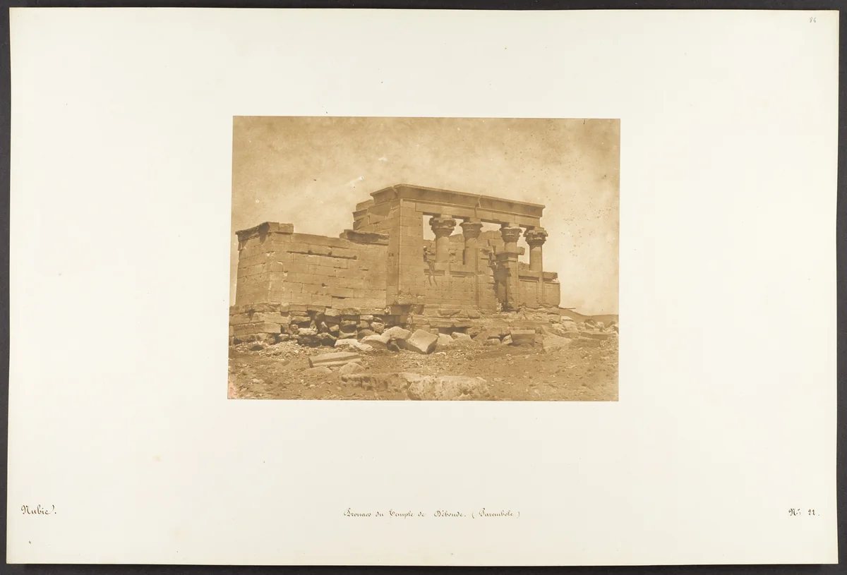 Pronaos du Temple de Déboude (Parembole) by Maxime Du Camp, photograph, 1850