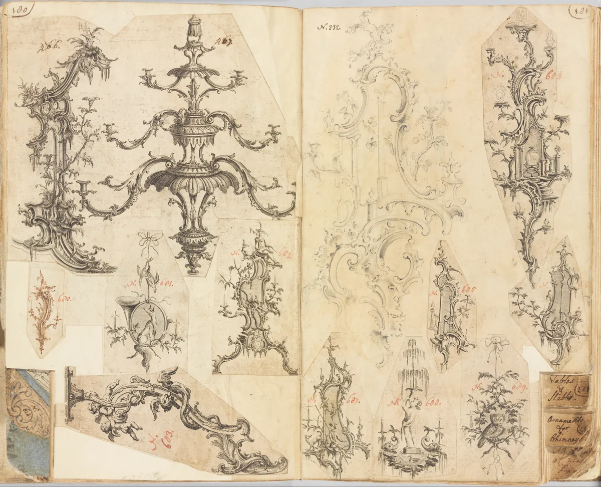 Scrapbook of Drawings and Prints by Gideon Saint, book, 1755-1765