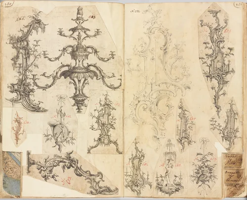 Scrapbook of Drawings and Prints by Gideon Saint, book, 1755-1765