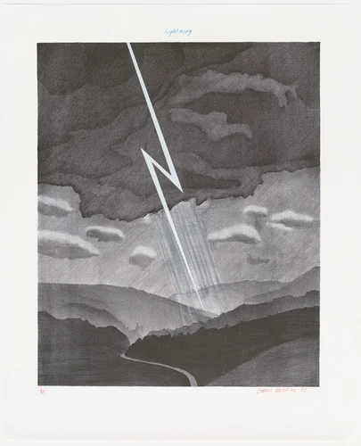 Lightning by David Hockney
Ron Olds
Jeff Wasserman
Ron McPherson
Gemini G.E.L., print, 1973