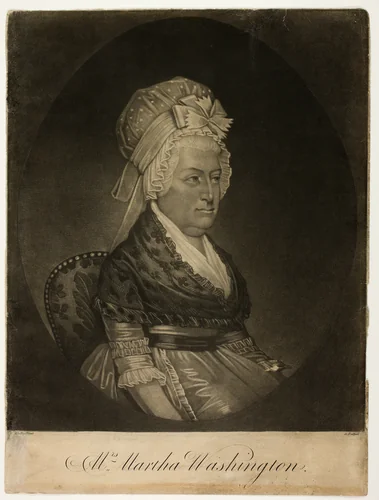 Martha Washington by William Woolley, print, 1795-1805
