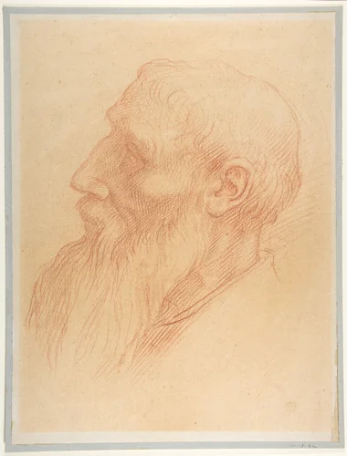 Head of a Man by Alphonse Legros, drawing, 1837-1911