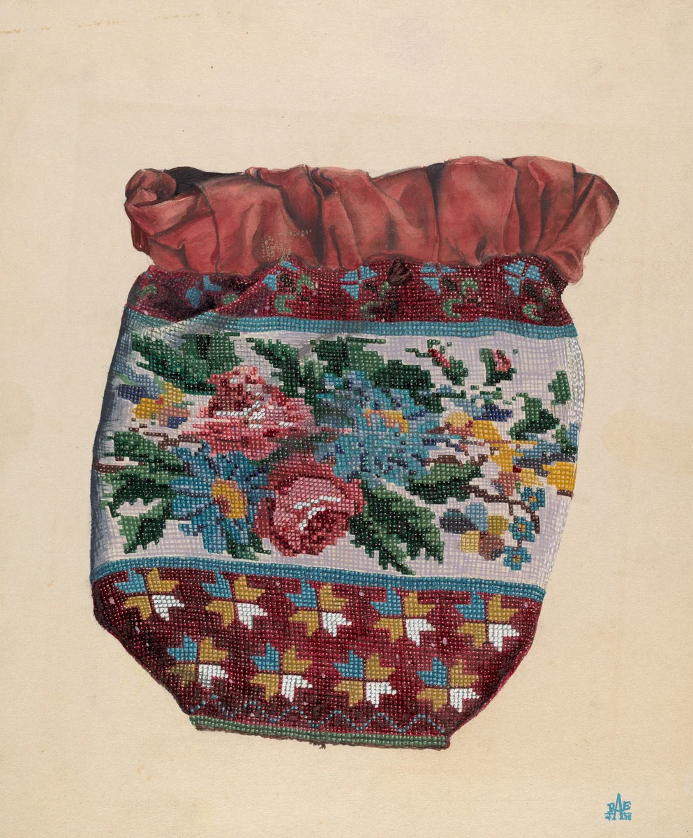 Beaded Bag by Ralph Atkinson, index of american design, 1938