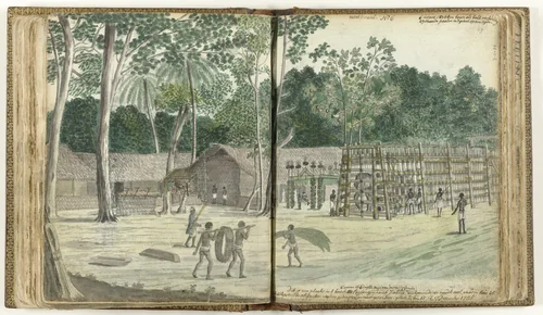 Olifantennoodkraal by Jan Brandes, drawing, 1786