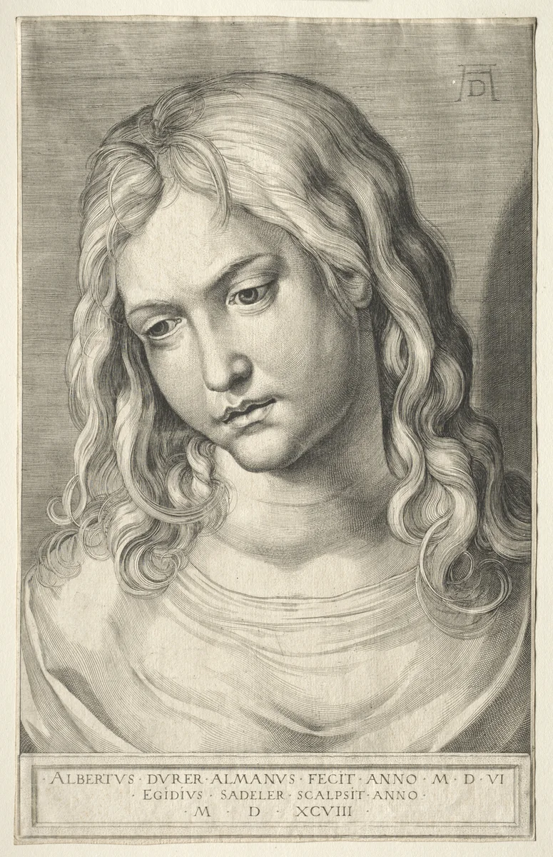 Head of the Young Christ by Aegidius Sadeler, print, 1593-1603