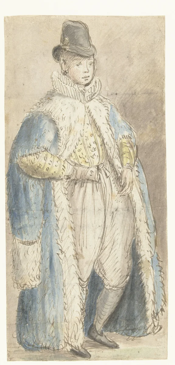 Portret van de zoon van Frederik V van de Palts (?) by Unknown, drawing, 1550-1600