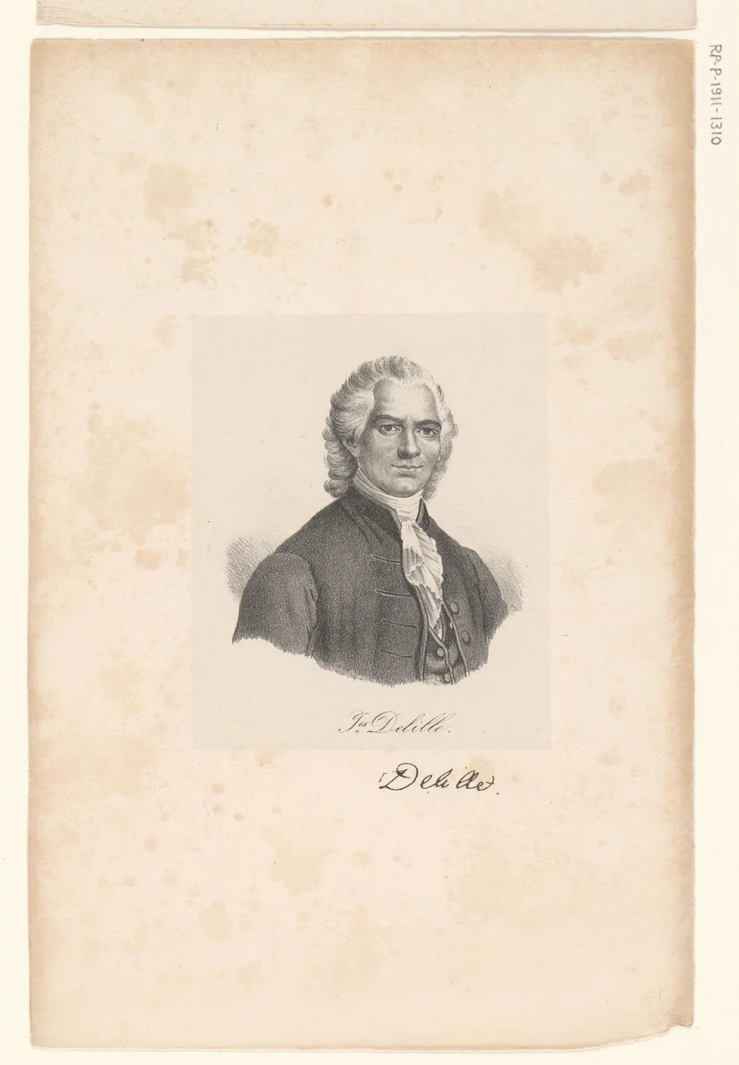 Portret van Jacques Delille by anonymous, print, 1818-1842