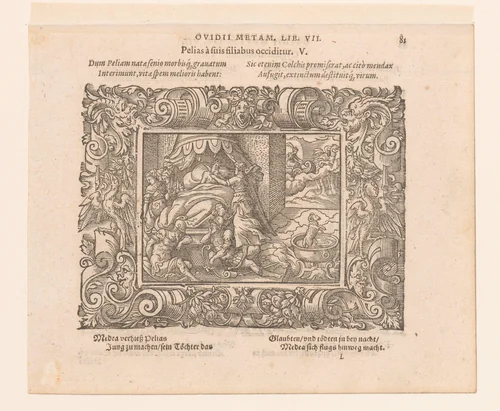 Dochters van Pelias doden hun vader by Virgilius Solis, print, 1569