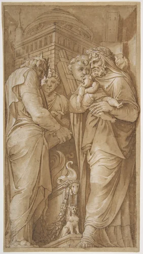 Roman Scene by Polidoro da Caravaggio, drawing, 1499-1543
