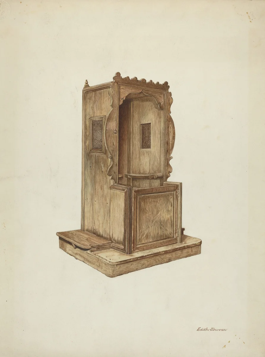 Confessional by Edith Towner, index of american design, 1939-1940