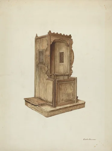 Confessional by Edith Towner, index of american design, 1939-1940